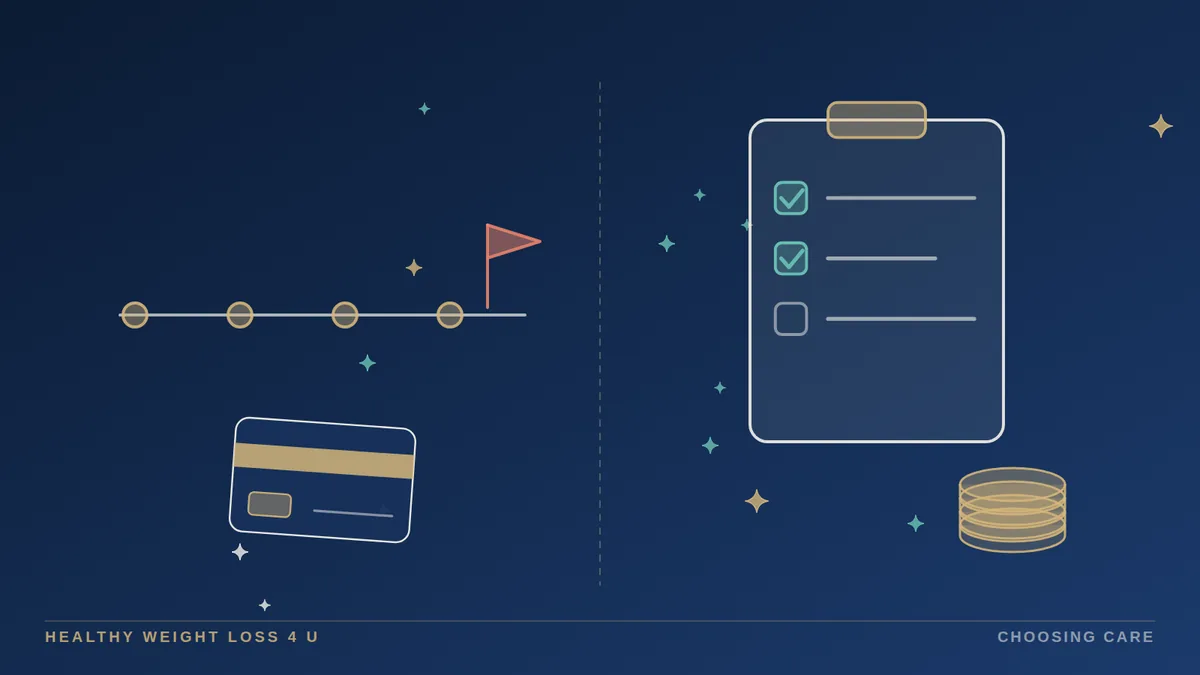 Promotional-period timeline with a deadline flag beside a cost, credit and exit checklist